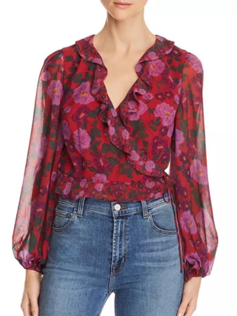 NWT🔖Keepsake Floral Print Cropped Wrap Top size XXS